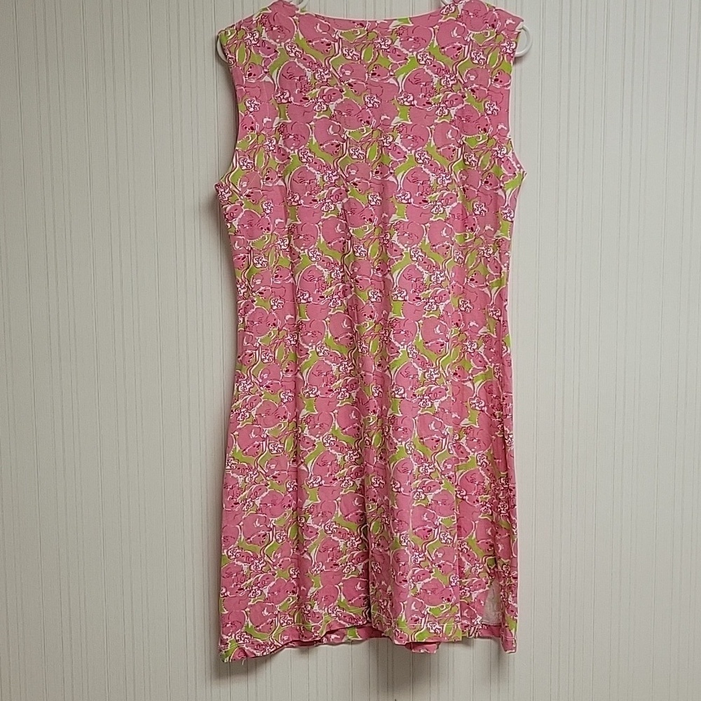 Barbara Gerwit Vintage Pink & Green Koala Print Dress Medium coastal grandma - Picture 5 of 6